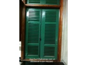 cửa sổ 2 cánh sơn dầu màu xanh M6