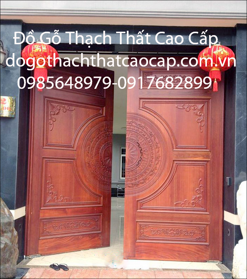 Mẫu cửa gỗ Biệt thự đục trống đồng M3