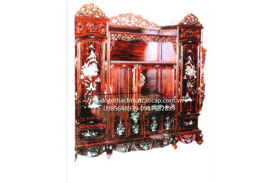 Tủ phòng khách gỗ gụ TTV-08