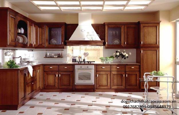 Tủ bếp gỗ xoan đào TB17