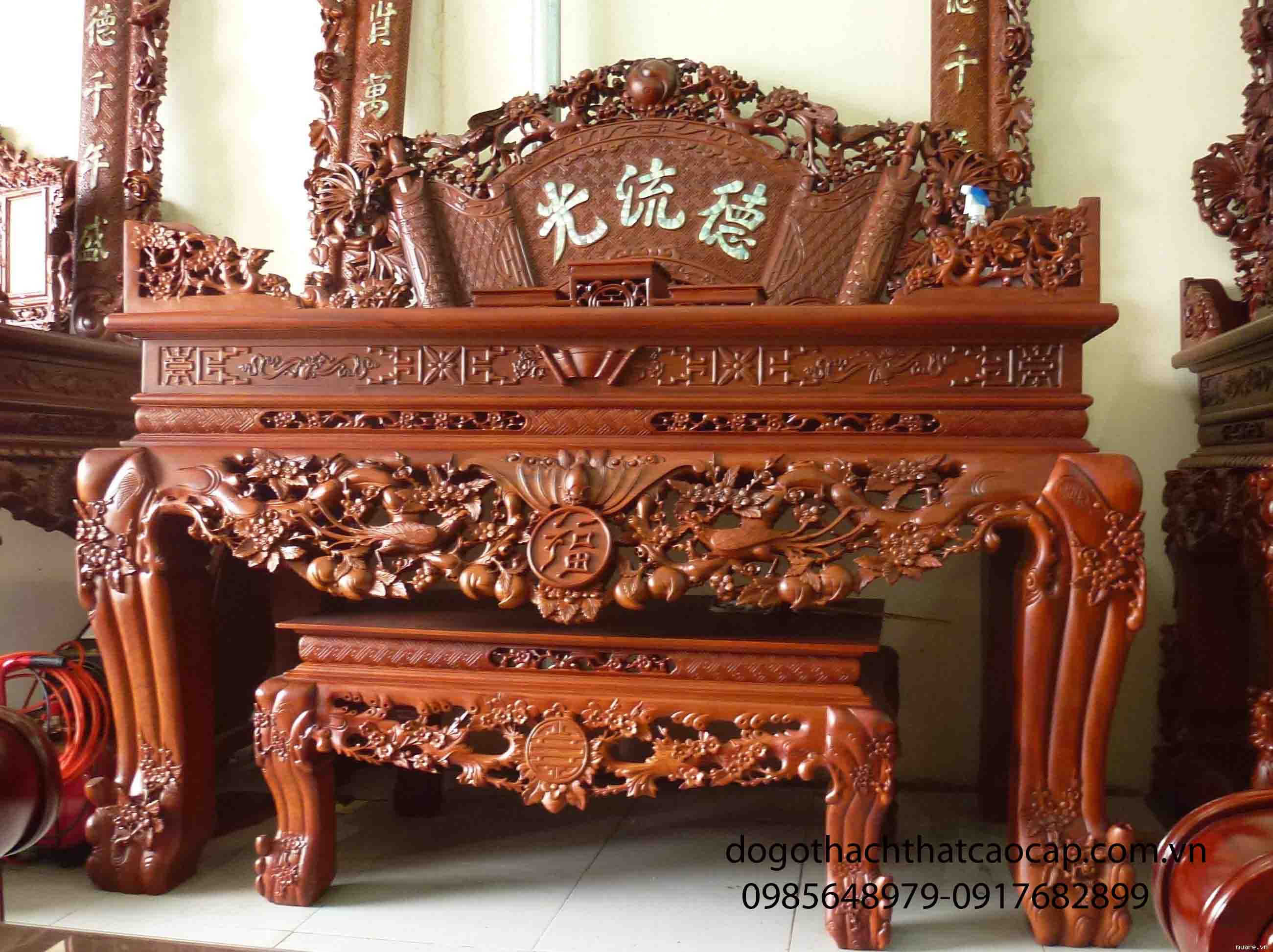 Sập thờ gỗ dổi ST08